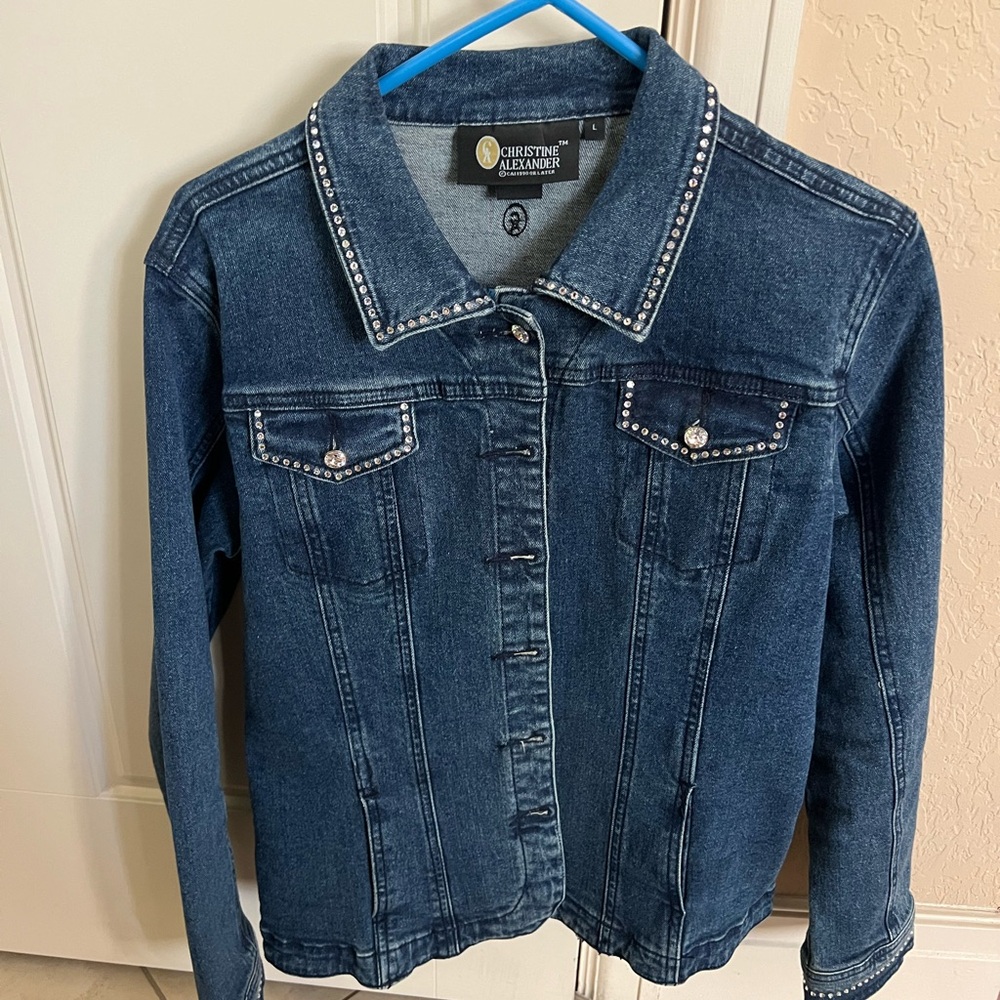 Christine Alexander Studded Dark Blue Jean Jacket